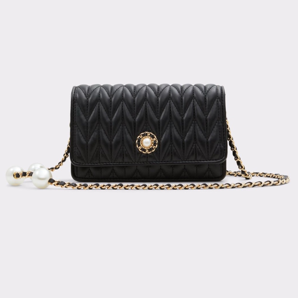 NWT Aldo Quilted Shoulder Bag – Beads, Chain Strap, Magnetic Closure